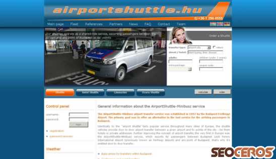 airportshuttle.hu desktop preview