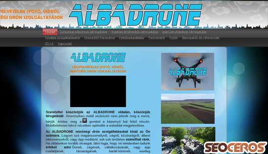 albadrone.hu desktop förhandsvisning