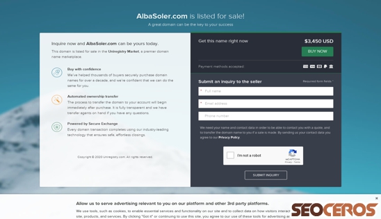 albasoler.com desktop förhandsvisning