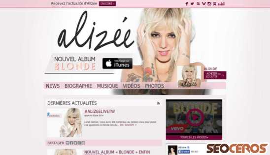 alizee-officiel.com desktop náhled obrázku