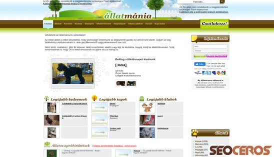 allatmania.hu desktop előnézeti kép