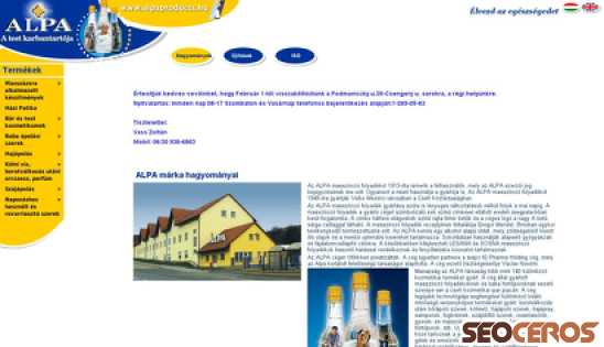 alpaproducts.hu desktop náhľad obrázku