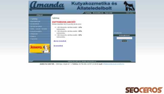 amandakutyakozmetika.hu desktop náhľad obrázku