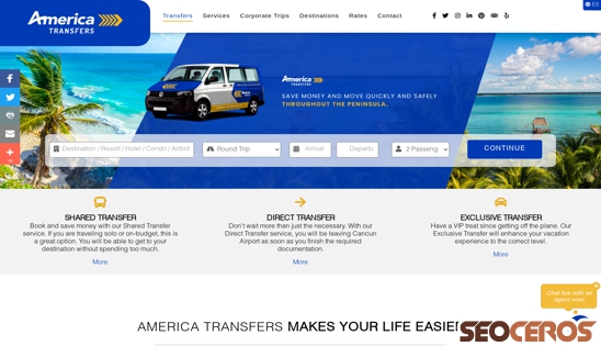 america-transfers.com desktop náhled obrázku