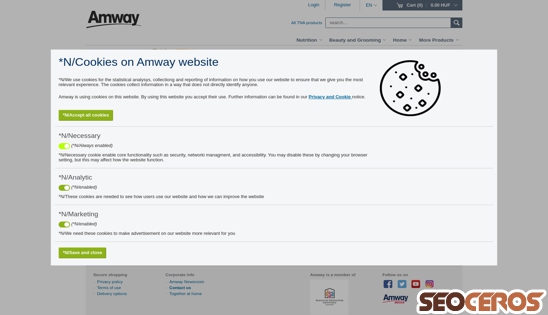 amway.hu desktop förhandsvisning
