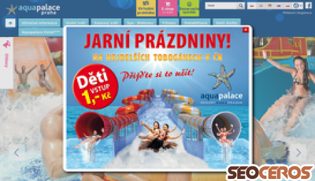 aquapalace.cz desktop förhandsvisning