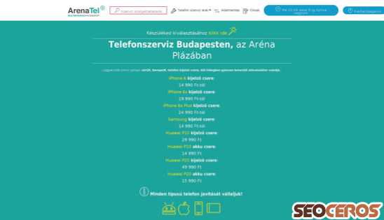 arenatel.hu desktop előnézeti kép