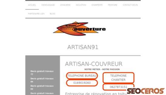 artisan91.fr desktop preview