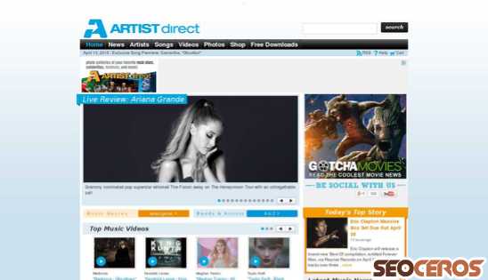artistdirect.com desktop prikaz slike
