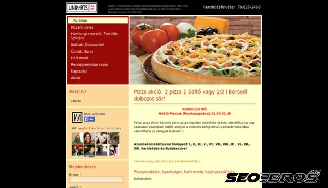 artspizza.hu desktop förhandsvisning