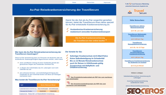 aupair-reisekrankenversicherung.de desktop náhľad obrázku