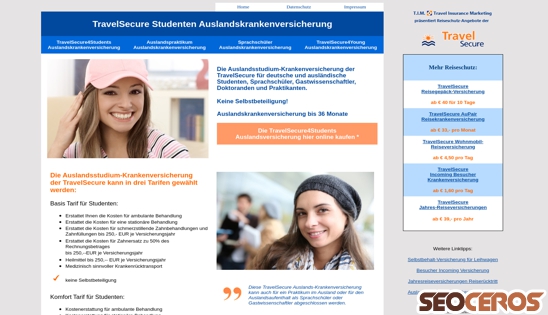 ausland-studium-krankenversicherung.de desktop előnézeti kép