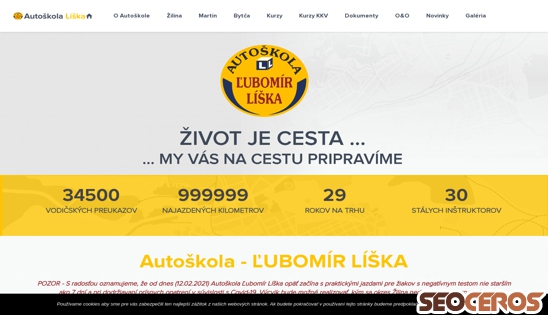 autoskola-liska.sk desktop previzualizare