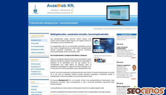 avasweb.hu desktop előnézeti kép