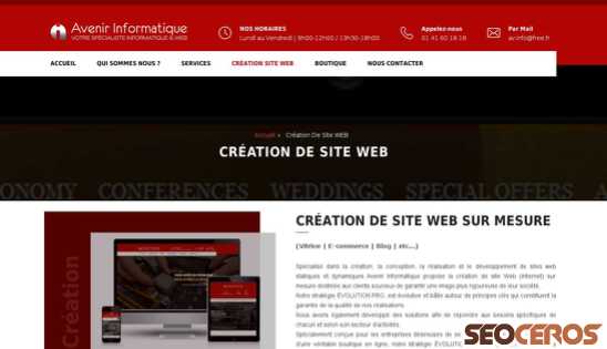 avenir-informatique.fr/creaSite.php desktop Vista previa