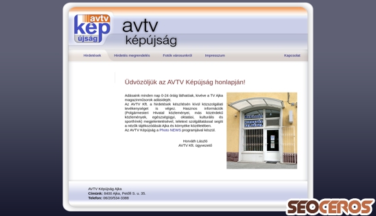avtv.hu desktop náhľad obrázku