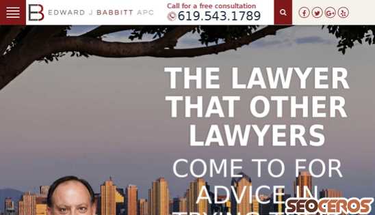 babbitt-injurylawyer.com desktop förhandsvisning