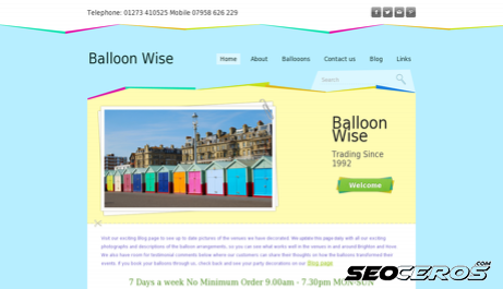 balloonwise.co.uk desktop förhandsvisning