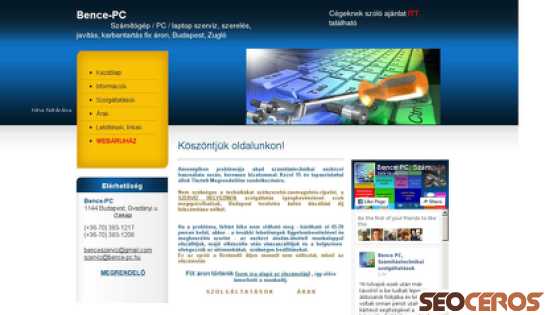 bence-pc.hu desktop Vista previa