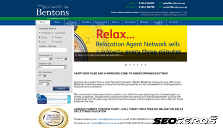 bentons.co.uk desktop previzualizare
