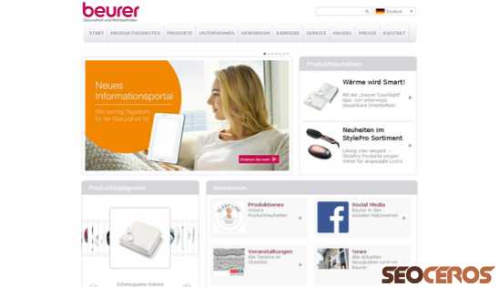 beurer.com desktop prikaz slike