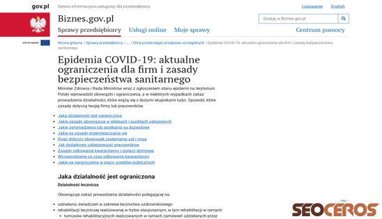 biznes.gov.pl/pl/firma/sprawy-urzedowe/chce-przestrzegac-przepisow-szczegolnych/co-oznacza-wprowadzenie-stanu-epidemii-dla-przedsiebiorcow desktop náhľad obrázku