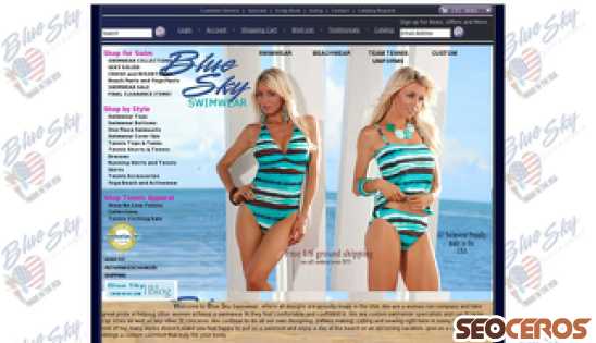 blueskyswimwear.com desktop Vista previa