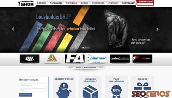 bodybuildershop.hu desktop náhľad obrázku