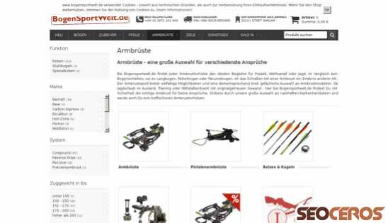 bogensportwelt.de/Armbrueste-Riesen-Auswahl-verschiedene-Armbrust-Hersteller desktop obraz podglądowy