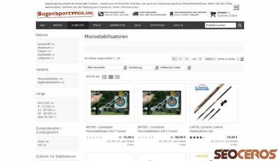 bogensportwelt.de/Monostabilisatoren desktop előnézeti kép