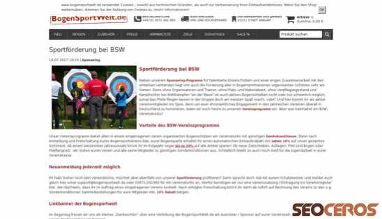 bogensportwelt.de/Sportfoerderung-bei-BSW desktop 미리보기