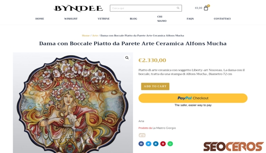 byndee.com/product/dama-con-boccale-piatto-da-parete-arte-ceramica-alfons-mucha desktop előnézeti kép
