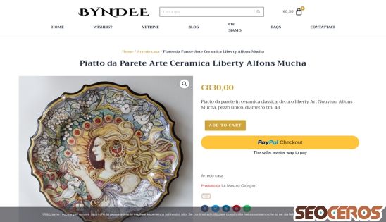 byndee.com/product/piatto-da-parete-arte-ceramica-liberty-alfons-mucha desktop prikaz slike