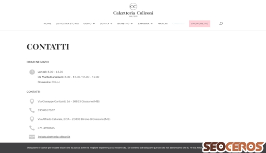 calzetteriacolleoni.it/contatti desktop előnézeti kép