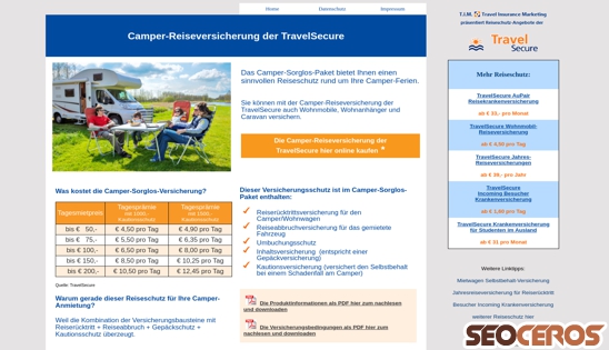 camper-reiseversicherung.de desktop Vorschau