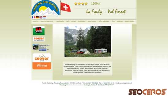 camping-glaciers.ch desktop preview