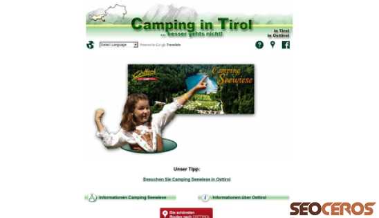 campingtirol.com desktop náhled obrázku