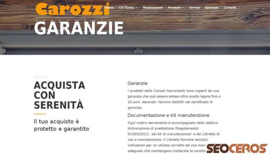 carozziserramenti.it/garanzie desktop előnézeti kép