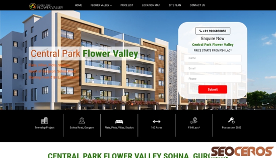 centralpark-flowervalley.net.in desktop előnézeti kép