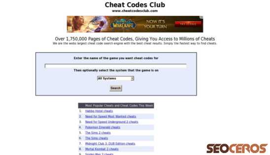 cheatcodesclub.com desktop náhled obrázku