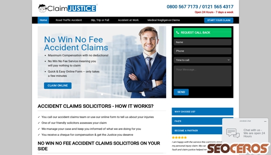 claimjustice.co.uk desktop Vorschau