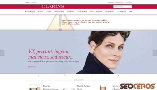 clarins.ch desktop előnézeti kép