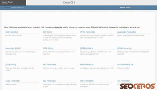 cleancss.com desktop Vorschau