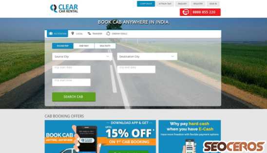 clearcarrental.com desktop prikaz slike