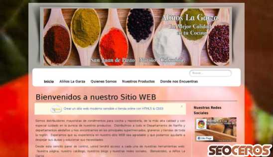 condimentoslagarza.com desktop náhled obrázku