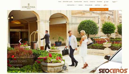 corinthia.com desktop náhľad obrázku