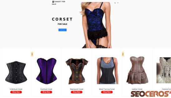 corsetforsale.com desktop obraz podglądowy