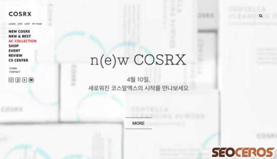 cosrx.co.kr desktop előnézeti kép