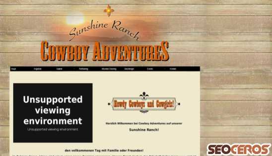 cowboyadventures.de desktop náhled obrázku