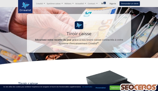 crisalid.com/tiroir-caisse desktop náhľad obrázku